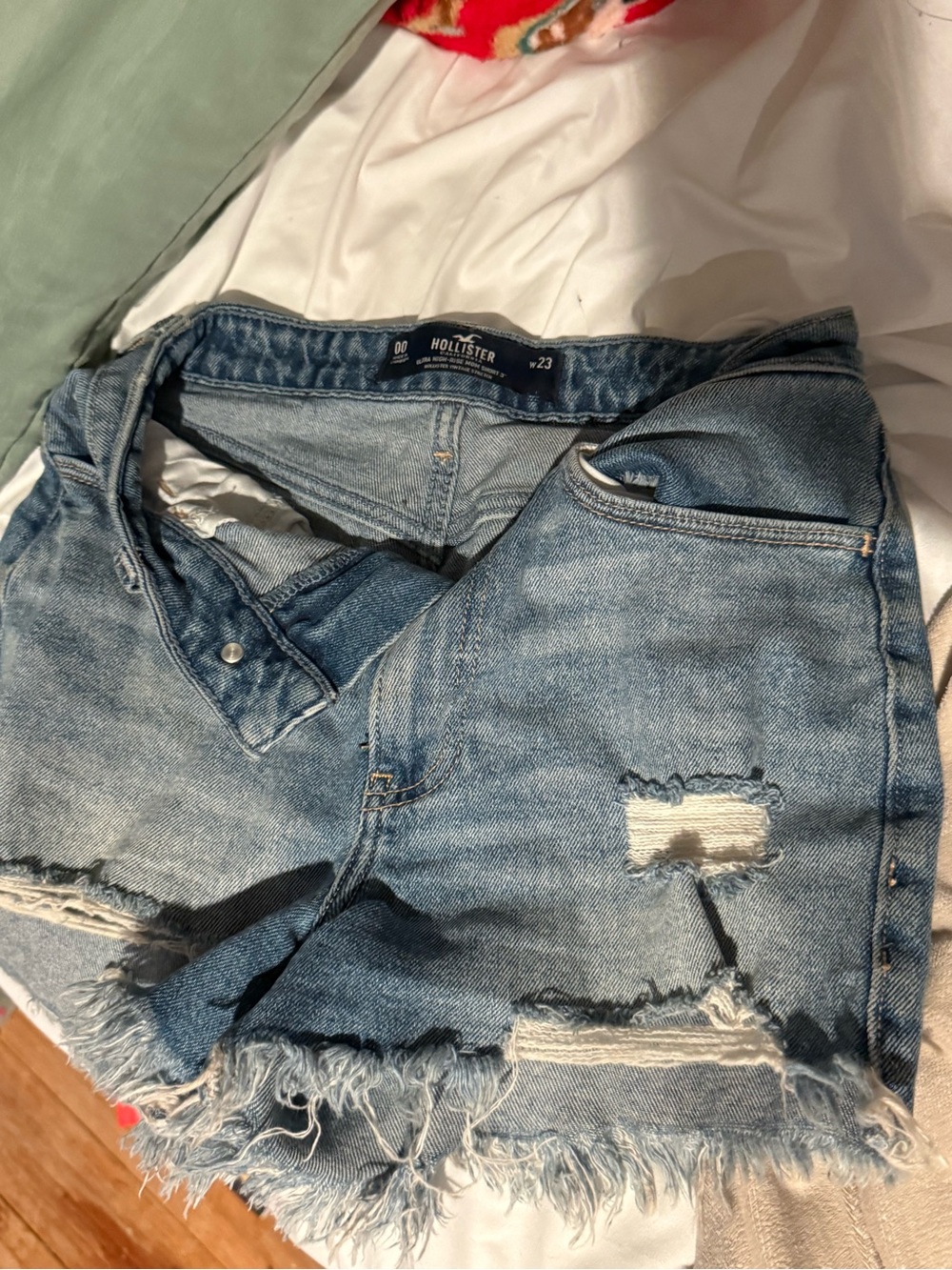Hollister Light Blue High-Rise Denim Shorts